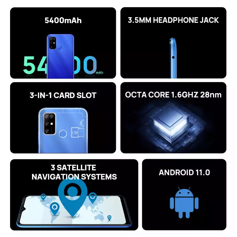 X96 Pro 4GB Ram 64GB 13MP Quad Camera Smart Phone Cellular Mobile Phone Android