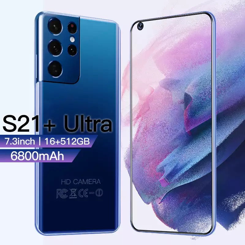 S21+Ultra Smartphone 7.3 inch 16GB+512GB 6800mAh Unlock Global Version 4G/5G Android10.0 Mobile phone Cellphone Smart Phone