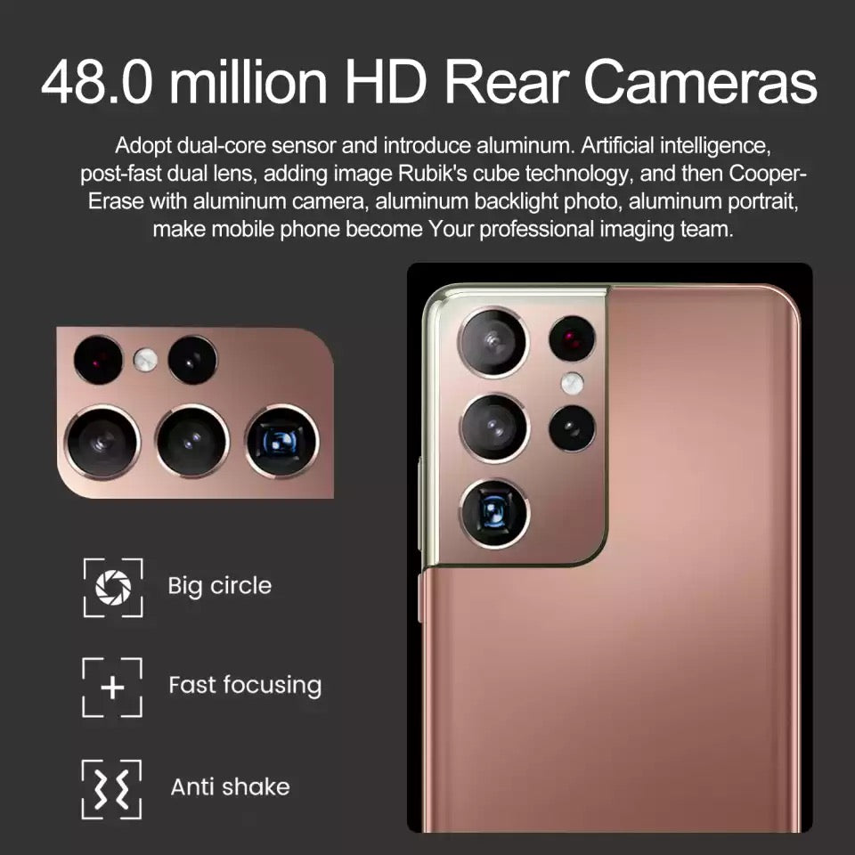 S21+Ultra Smartphone 7.3 inch 16GB+512GB 6800mAh Unlock Global Version 4G/5G Android10.0 Mobile phone Cellphone Smart Phone